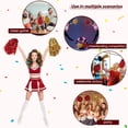 thumbnail image 4 of Cheer Pom Poms,4 Pcs Metallic Foil Cheerleading Pom Poms, Cheerleaders Cheer Pom Poms with Plastic Handle,Cheering Squad Hand Flower for Cheer Squad Dancing Party Game Ball Sports Team(Red,Gold), 4 of 7