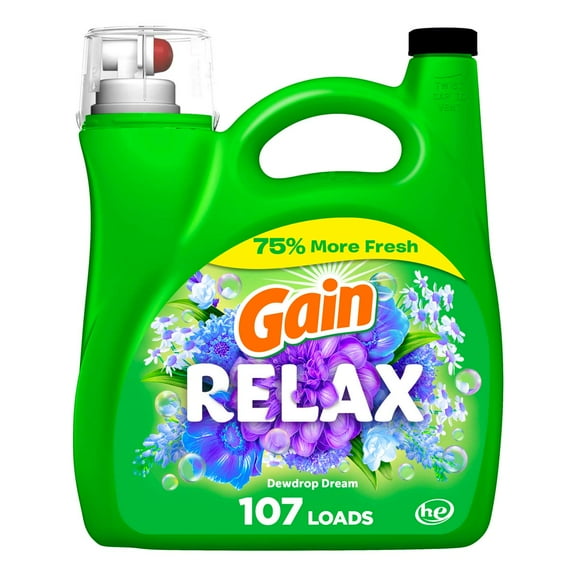 Gain Relax Dewdrop Dream Liquid Laundry Detergent 107 Loads - 154 oz- Pack of 2