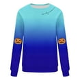 thumbnail image 3 of Womens Fall Crewneck Sweatshirts Ghost Halloween Outfits Loose Long Sleeve Gradient Sweat Shirts Casual Lounge Wear Blue, 2XL, 3 of 4