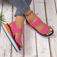 thumbnail image 7 of oqasdz Womens Sandals Ladies Fashion Solid Color Beach Shoes Nesh Elastic Band Wedge Sandals Trendy Versatile Casual Summer, 7 of 7