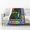 thumbnail image 3 of Softball Gifts for Girls, Softball Blanket 50''''x40'''', Girls Softball Gifts, Birthday Softball Gifts for Teen Girls Blanket Soft Cozy Flannel Throw Blanket Gifts for Sport Lovers, 3 of 6