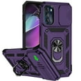 thumbnail image 4 of For Samsung Galaxy S22 Ultra Hybrid Case with Stand, Camera Lens Protection & 360° Rotate Ring, Shockproof, Soft Bumper Cover ,Xpm Phone Case [ Purple ], 4 of 10
