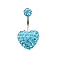 thumbnail image 1 of Anillos de perforación de ombligo de doble cara de corazón, bola de discoteca de cristal de acero quirúrgico, anillo de ombligo, piercing para el ombligo, joyería para el cuerpo, 1 of 3