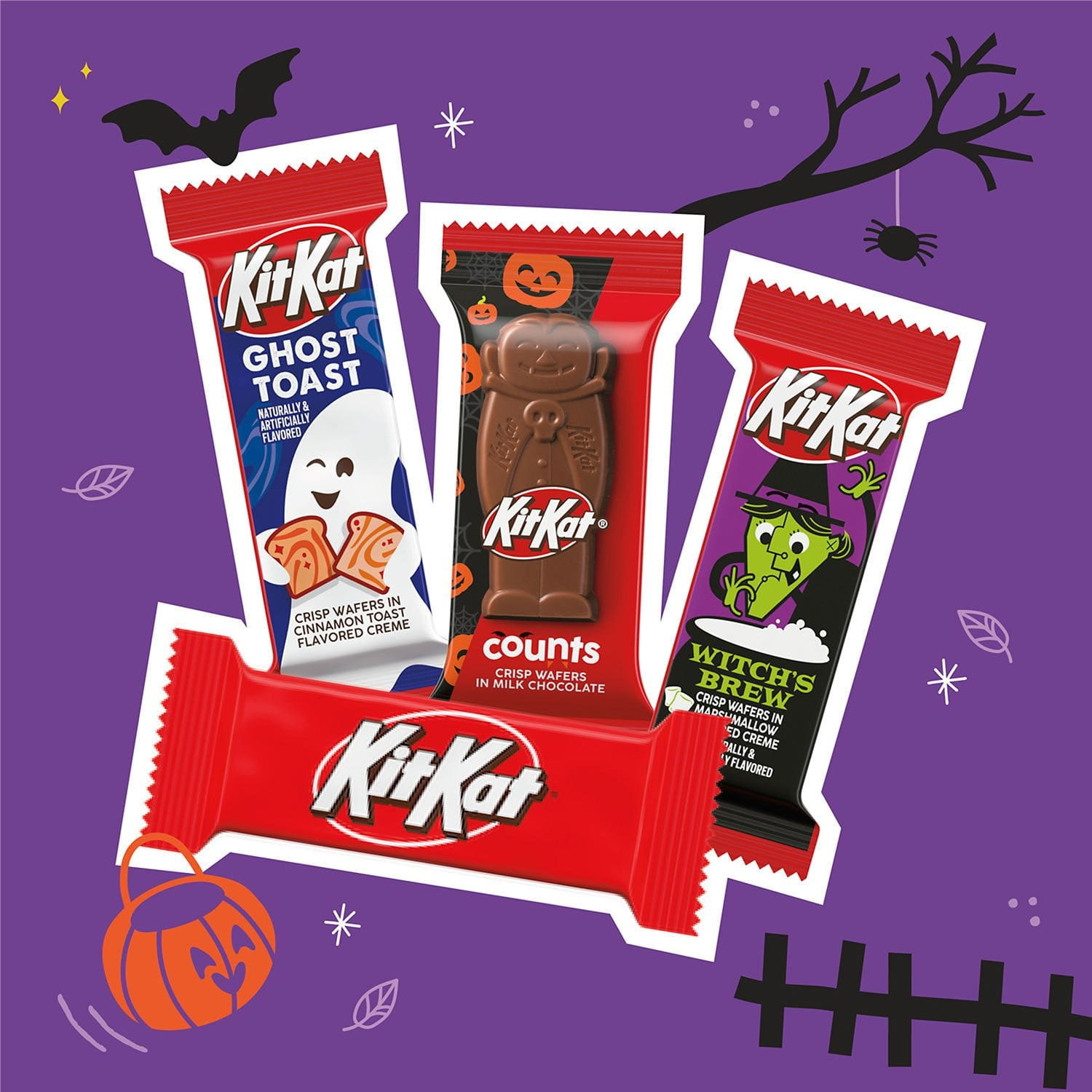 Kit Kat Variety Pack Snack Size Chocolate Halloween Candy, 75 Pieces