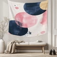 thumbnail image 5 of Navy Blue Pink Abstract Art Tapestry for Bedroom Wall Hanging Tapestry, Modern Luxury Geometric Ceiling Backdrop Tapestries Poster Blanket Wall Decor for Teens Room Living Room Dorm 51" x 59", 5 of 8