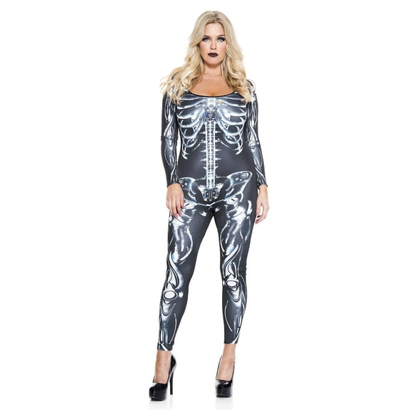 Plus Size Mechanical Skeleton Catsuit