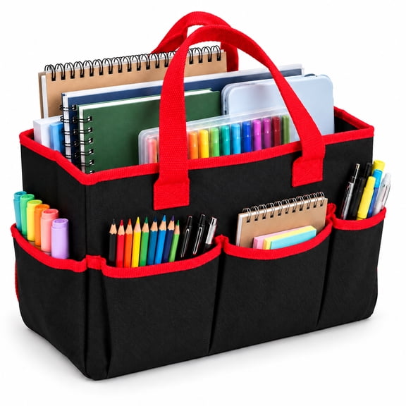 EEEkit Craft Organizer Tote Bag with Multiple Pockets, Art Supply Storage Caddy for Sewing and Stationery