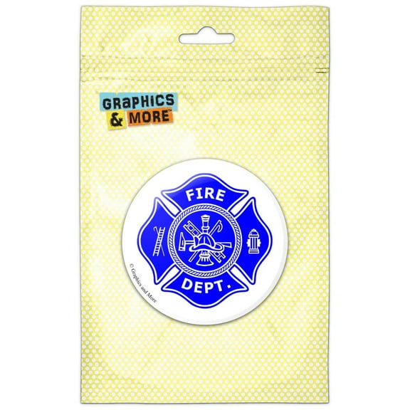 Firefighter Firemen Maltese Cross Blue Refrigerator Button Magnet