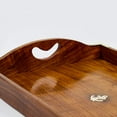 thumbnail image 2 of Nagina International Nautical Handcrafted Rosewood Dark Deep Rich Tray with Glorifying Brass Polished Corners & Inlaid Anchor | Kitchen Dinner Breakfast Multipurpose Tray (Large), 2 of 5
