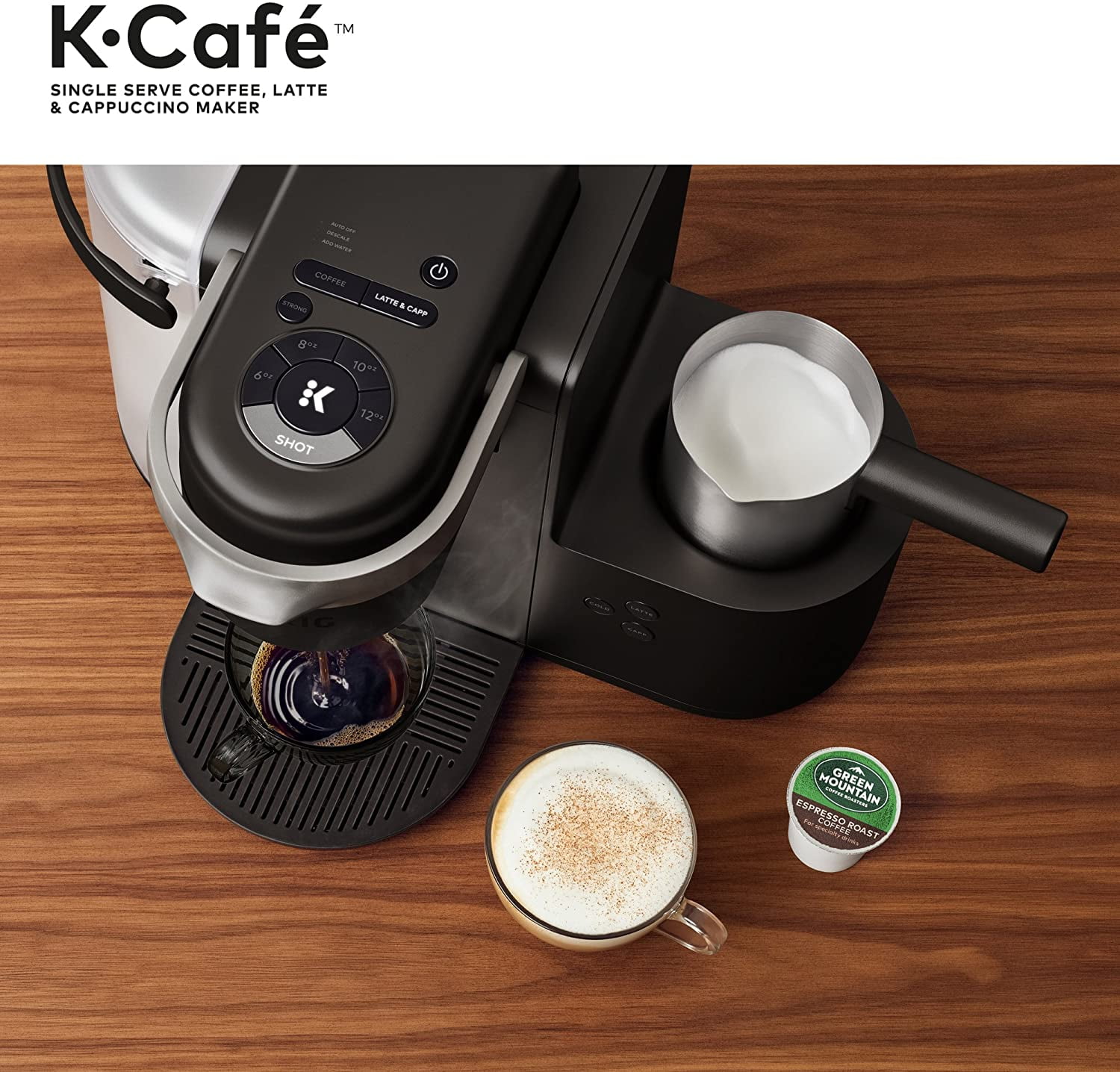 Dropship K-Cafe Single Serve K-Cup Coffee Maker, Latte Maker And Cappuccino  Maker, Dark Charcoal to Sell Online at a Lower Price