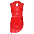 thumbnail image 2 of Sxiwei Jupe de Danse Lyrique Dos Nu pour Filles, en Maille Transparente, Rouge 12, 2 of 5
