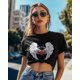 thumbnail image 1 of T Shirts for Women,Angel Wing Heart T Shirt Short Sleeve Loose Fit Tee Tops Crewneck Womens Casual T-Shirts for Teen Girls, 1 of 8