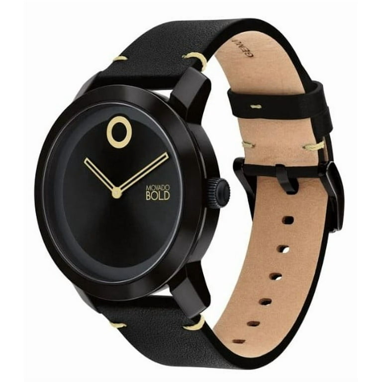 Movado Bold 3601062 Trend Impulse Black Dial Black Leather Band