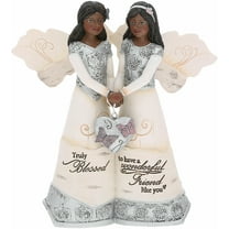 Pavilion - Wonderful Friend - 5.5" Double Ebony Angel Figurine Religious Best Friend Bestie BFF God Jesus Lover Christian Christ Gift Present
