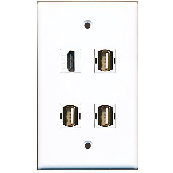 RiteAV - 1 Port HDMI 3 Port USB A-A Wall Plate