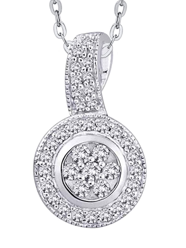 KATARINA Gemstone Dual Heart Pendant Necklace in 10K Gold 1/4 cttw