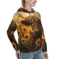 thumbnail image 6 of Picia Cute Cow Sunflower Field Pattern Casual Women's Hoodie, Hooded Sweatshirt with Kangaroo Pocket, Comfortable Pullover with Eye-catching Drawstrings-Medium, 6 of 7
