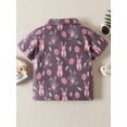 thumbnail image 3 of Kids Easter Rabbit Print Collar Button Shirt Tops Toddler Boy Summer Short Sleeve Polo T-Shirts, 3 of 6