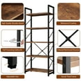thumbnail image 7 of 2 Pieces 5 Tiers Bookshelf, Classically Tall Bookcase Shelf, Industrial Book Rack, Modern Book Holder in Bedroom/Living Room/Home/Office, Storage Rack Shelves for Books/movies-Rustic Brown, 7 of 7
