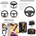 thumbnail image 5 of Jeiento Deer Car Seat Cover Set American Flag Steering Wheel Cover Car Seat Belt Pads Trash Bin Hanging Storage Organizer Rearview Mirror Cover Cup Holder Wrist Key Chain 15 PCS, 5 of 7