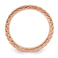 thumbnail image 2 of Sterling Silver Stackable Expressions Pink-plated Criss-cross Ring - Size 7, 2 of 3