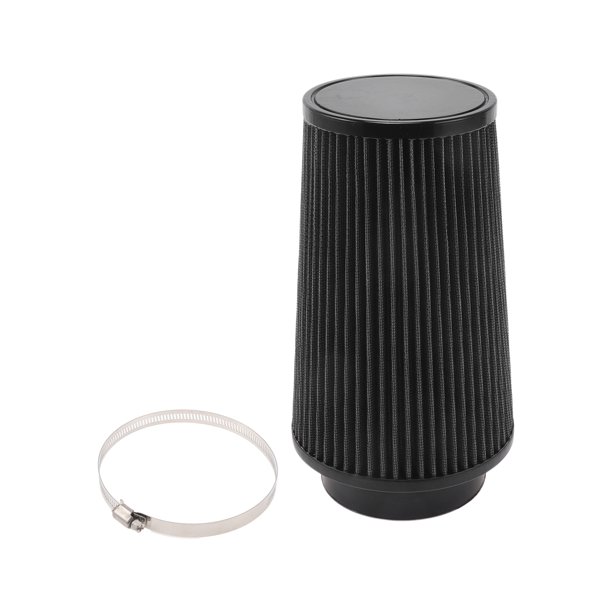 Filtro de aire de cabeza de hongo de alto flujo de 101 mm de Unique Bargains, filtro de admisión de aire frío de montaje en abrazadera con 1 abrazadera negra para automóvil