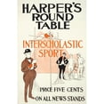 thumbnail image 2 of Edward Penfield 11x14 Gold Ornate Wood Frame and Double Matted Museum Art Print Titled - Harper's Round Table, Interscholastic Sport (1907), 2 of 4