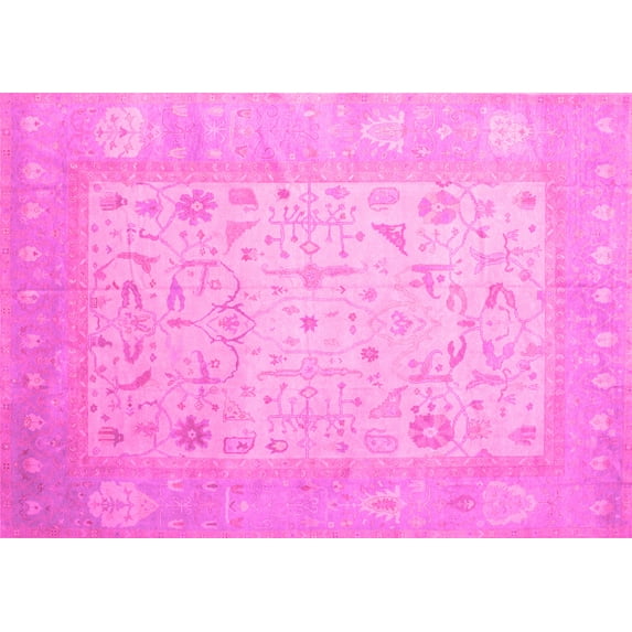 Ahgly Company Indoor Rectangle Persian Pink Traditional Area Rugs, 7' x 10'