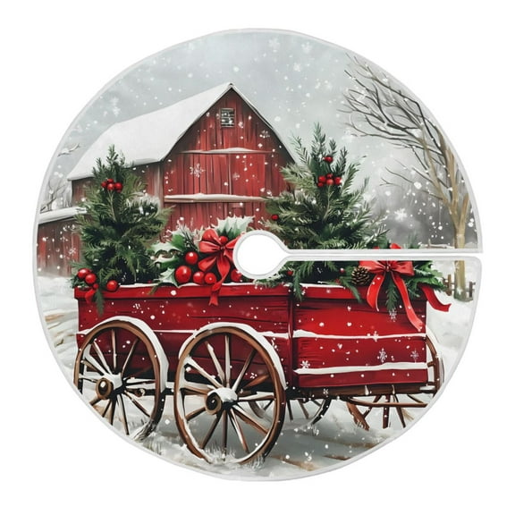 Ryvnso Christmas Tree Skirt Christmas Tree Berry Xmas Tree Skirts Ornament Home Decorations 35.4"