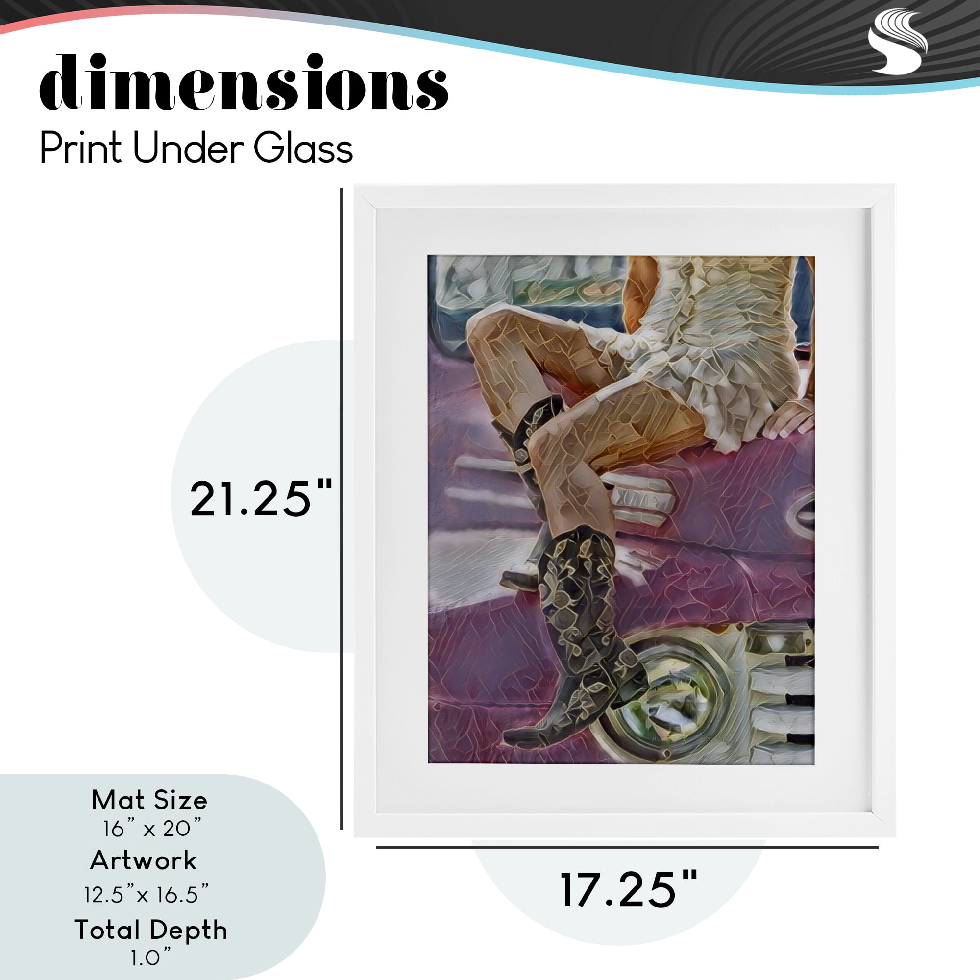 Romantic Westerns Cowgirl White Framed Print Under Glass, design by Jesse Keith