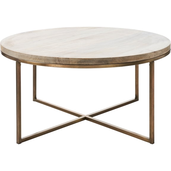 Liana Indoor Mango Wood Table Antique Brass