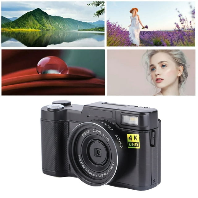 Cámara de Vlogging de 48MP, Macro Shooting 4K Selfie de RetroT de Cámarae Digital para Fotografía para Amigos Reunidos