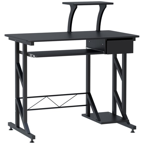 Computer Desk Laptop Table Space Saving Portable Home Office Wood Pullout