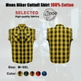 thumbnail image 2 of Dream Apparel Men's Sleeveless Flannel Shirt Black & Yellow Sleek Design Cotton Shirt Frayed Sleeves, 2 of 7