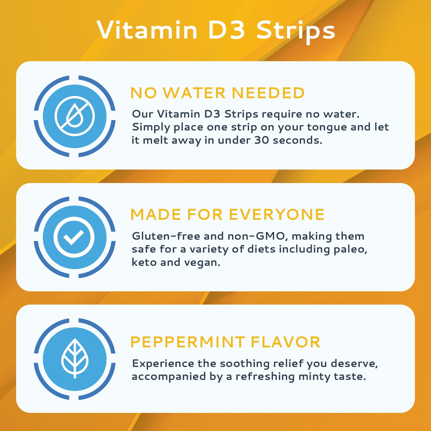 Calmour Vitamin D3 Quick Dissolving Oral Strips Dietary Supplements Pack of 100