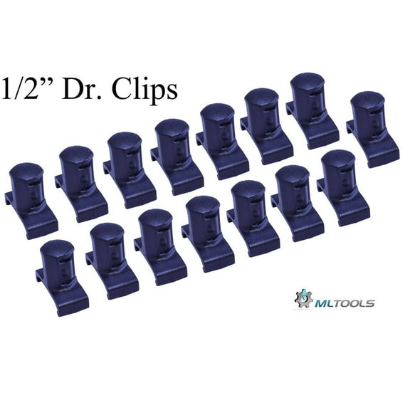 ML TOOLS 1/2-Inch 15-piece Dura-Pro Twist Lock Socket Organizer Clips with 96 ID Stickers T8255 - Made in USA