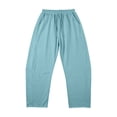 thumbnail image 4 of Trgacdwlo Blue Lounge Pants Women Wide Leg Cropped Pants for Women Elastic Waist Drawstring Beach Vacation Linen Pants Women with Pocket, 4 of 4