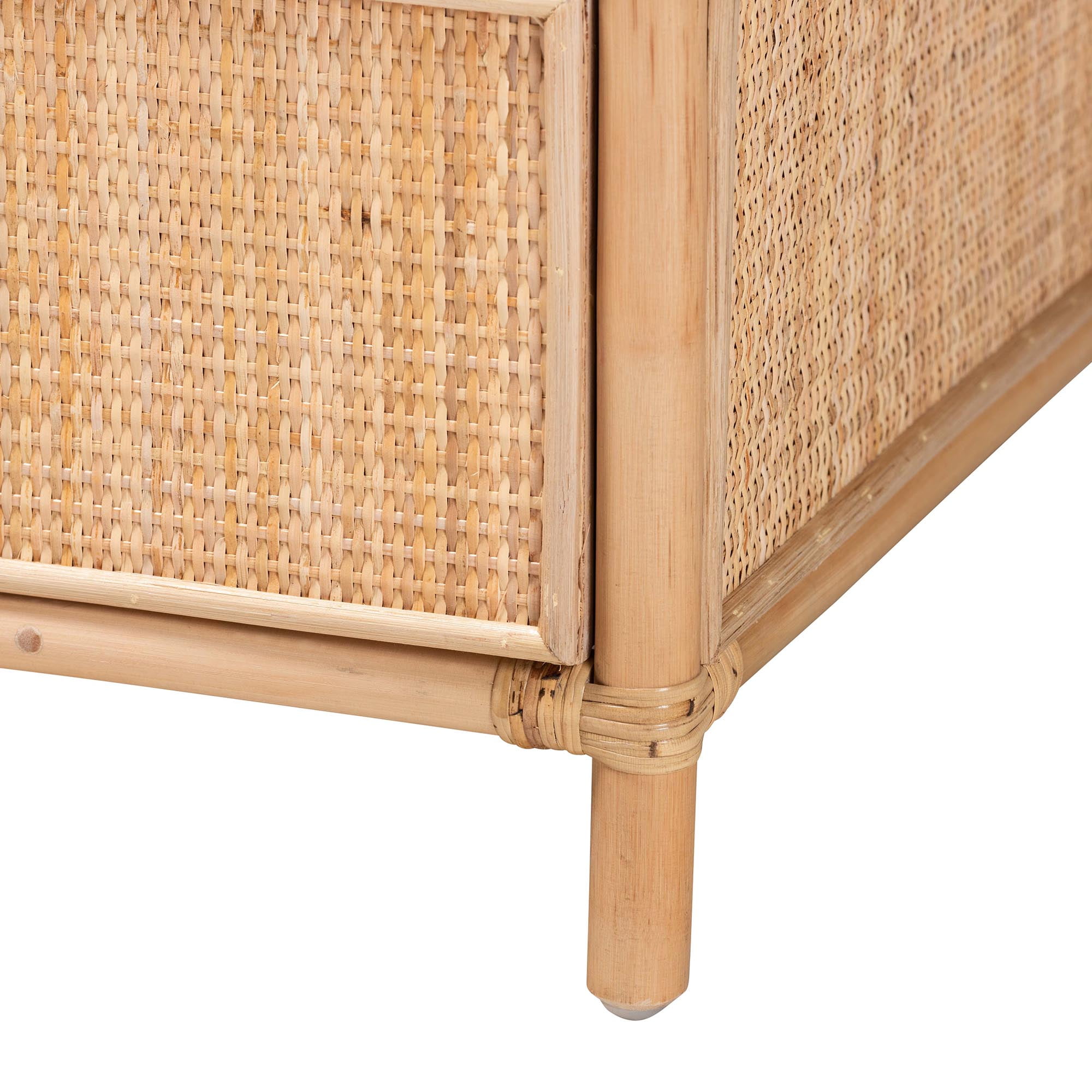 bali & pari Lalo Rattan BOHO Nightstand, 1-Drawer, Natural Brown
