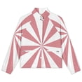 thumbnail image 4 of Jackets for Women Winter Coat Jackets Flannel Stand Collar Jacket(Aesthetic Light Pink And White Sunburst,Size:S-4XL), 4 of 7