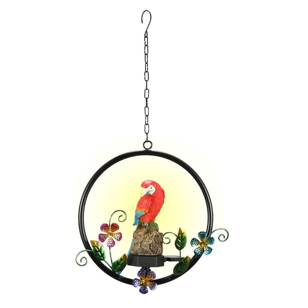 Lámpara De Campanas De Viento De Loro Solar Con Luz Amarilla Cálida Para Jardín De Patio Interior Advancent HA027700-01