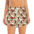 thumbnail image 2 of Balery Christmas Hat bear Pantalones cortos deportivos para mujer con forro y dos bolsillos, elásticos, para entrenamiento, gimnasio, yoga-Medium, 2 of 7