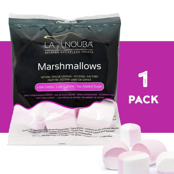 La Nouba Sugar-Free Marshmallows DEF29 - 6 Bags - 2.7 oz. - Low Calorie, Low Carb, Fat-Free and Gluten Free Snack - Traditional Delicious Taste - All Natural and Healthy Marshmallows