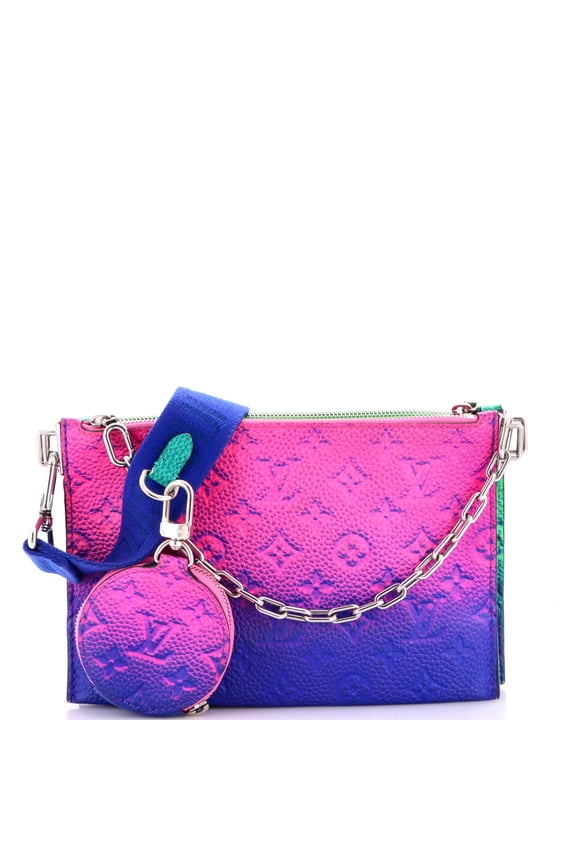 Pre-Owned Trio Pouch Messenger Bag Limited Edition Illusion Monogram Taurillon Leather By Rebag