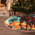 thumbnail image 5 of Daiia Cool Camel Oasis Vibes Drawing Merry Christmas Tree Skirt , Xmas Large Lace-up Tree Skirt, Santa Snowflakes Rustic Home Decorations New Year Party Farmhouse Decor-30", 5 of 6