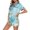 Blue, variant on MEICHEN Pajamas for Women Set Colorful Printed Casual and Comfortable Women's Shorts Short Sleeved Set Summer Essentials Fashion Sleepwear