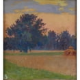 thumbnail image 2 of Ambroży Sabatowski 12x13 Gold Ornate Wood Frame and Double Matted Museum Art Print Titled - Three Moments - Triptych (Evening) (1903), 2 of 4