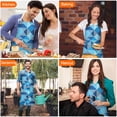thumbnail image 4 of Blue Geometric Pattern Apron-Garden Aprons for Women with Pockets-Cotton Linen Waterproof Kitchen Cooking Gardening Aprons Adjustable for Kitchen,Cooking,BBQ and Salon 33x27 Inch, 4 of 7