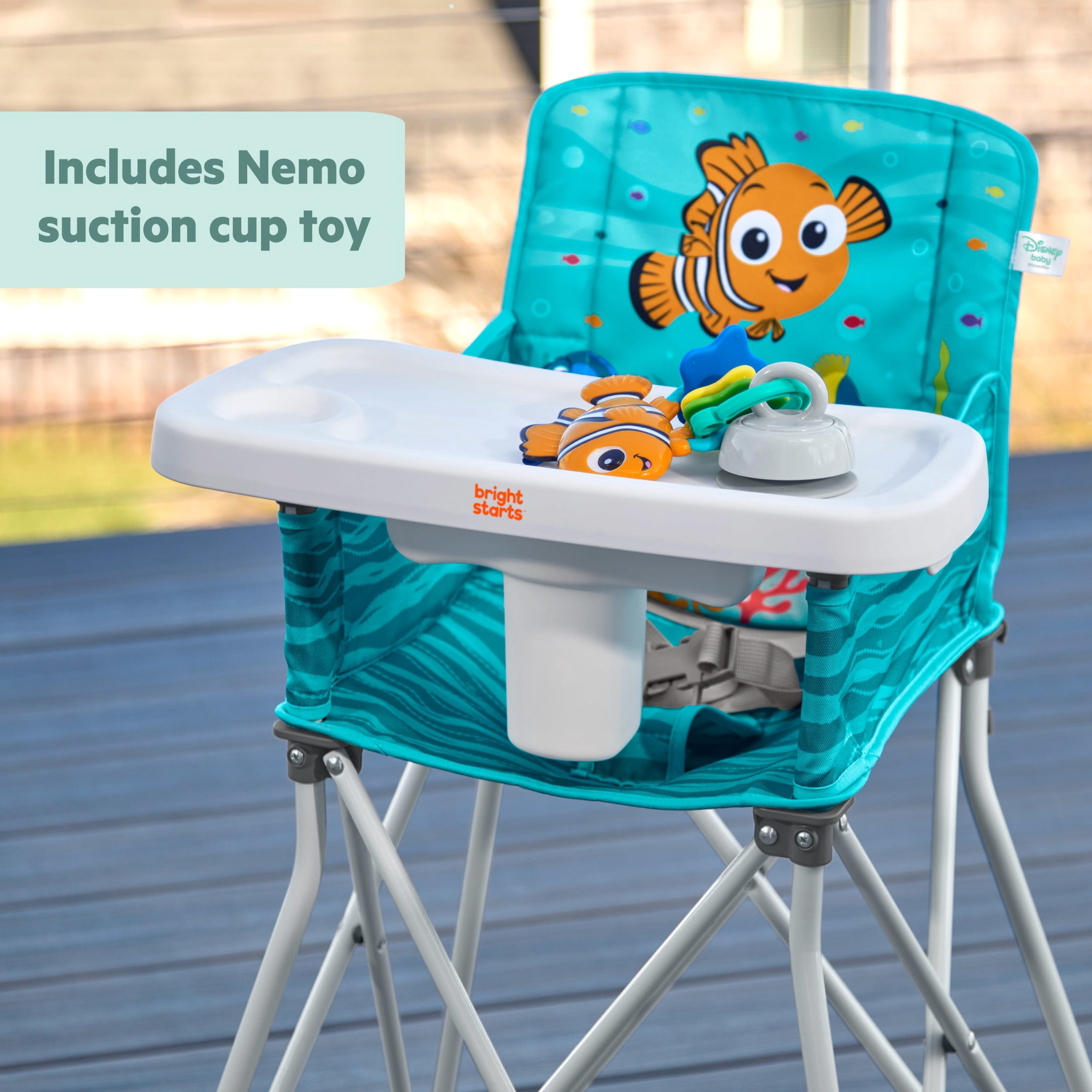 Disney Baby Finding Nemo Pop ‘n Dine Portable Highchair from Bright Starts, Unisex, Infant