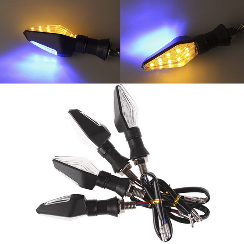 Universal Flowing Motorcycle Motorbike LED Turn Signal Indicator Light Amber 1PC