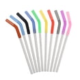 thumbnail image 3 of 10pcs Stainless Steel Straws Set Silicone Suction Nozzle Straw Reusable Chewy Drinking Straw (Mixed Color), 3 of 8